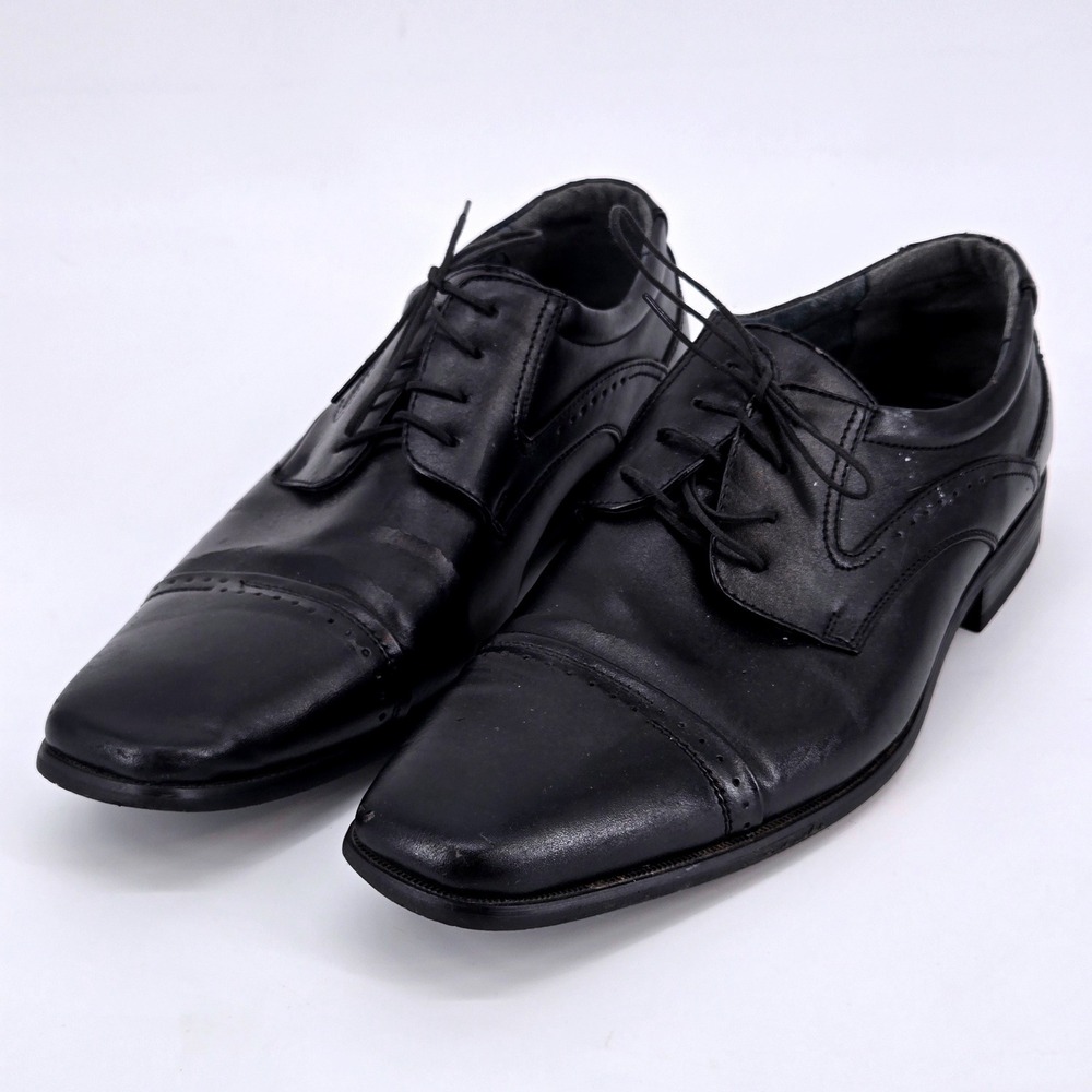 Majestic Collection Men's Black Cap Toe Dress Shoes Oxford Lace Up Size 13